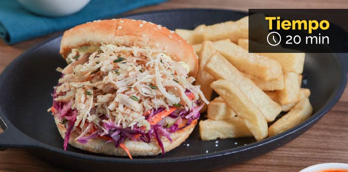 Receta pulled chicken burguer FRIKO